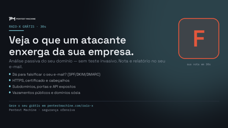 Raio-X de Segurança Externa: veja em 30s o que um atacante enxerga da sua empresa