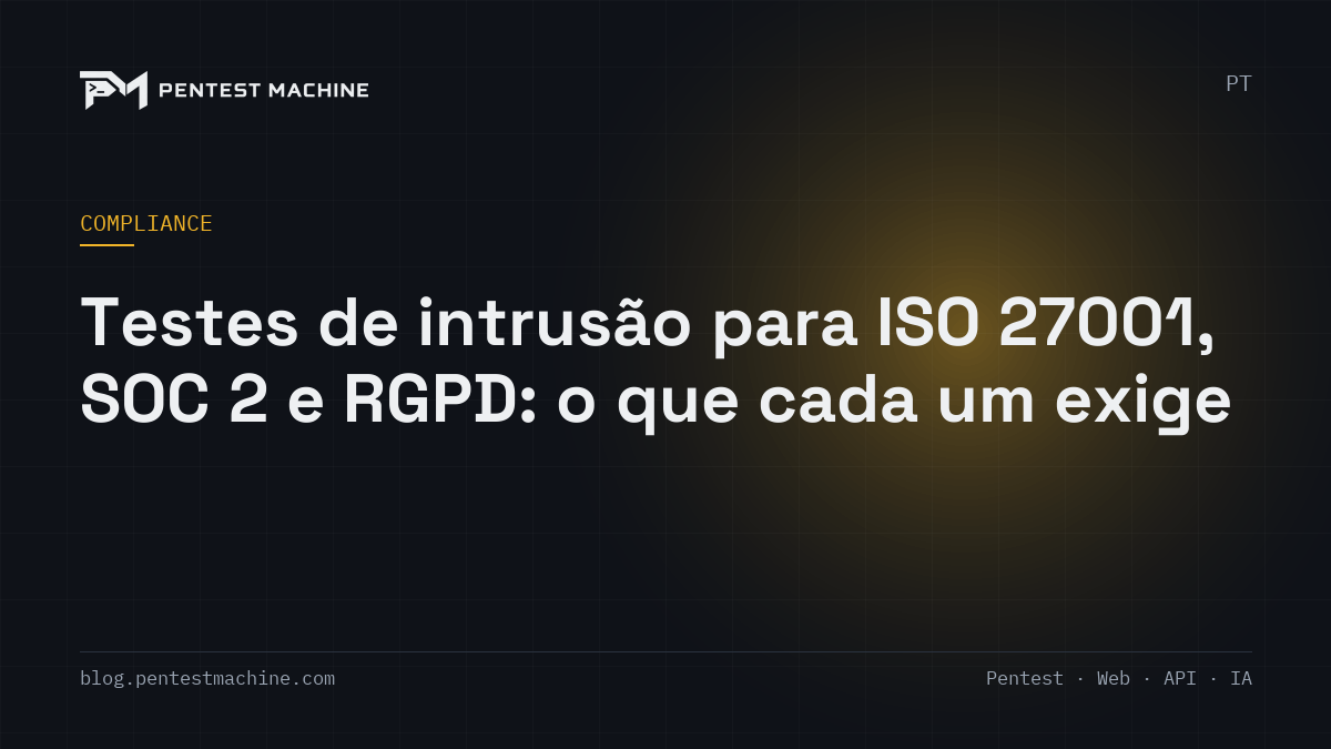 Testes de intrusão para ISO 27001, SOC 2 e RGPD: o que cada um exige